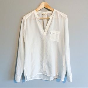 MAJE White Cotton Silk Blend Blouse